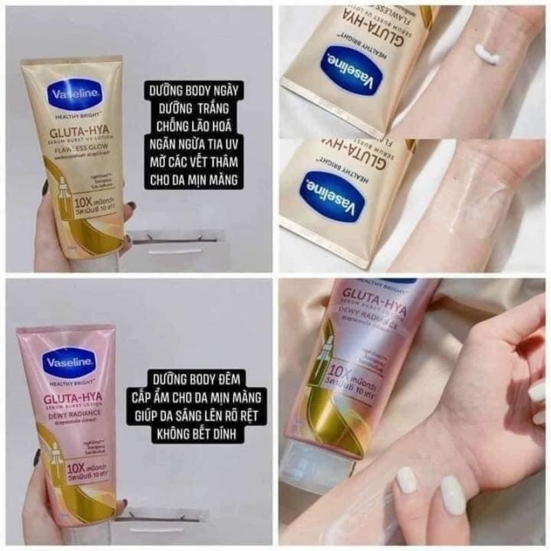 Serum Vaseline Gluta-Hya Dưỡng Da Sáng Mịn Sau 7 Ngày 330 ML