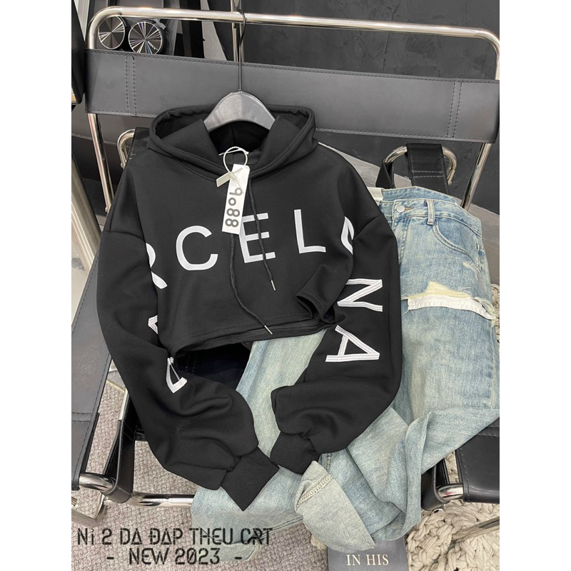Áo Nỉ Hoodies Mũ Croptop Chữ Celo