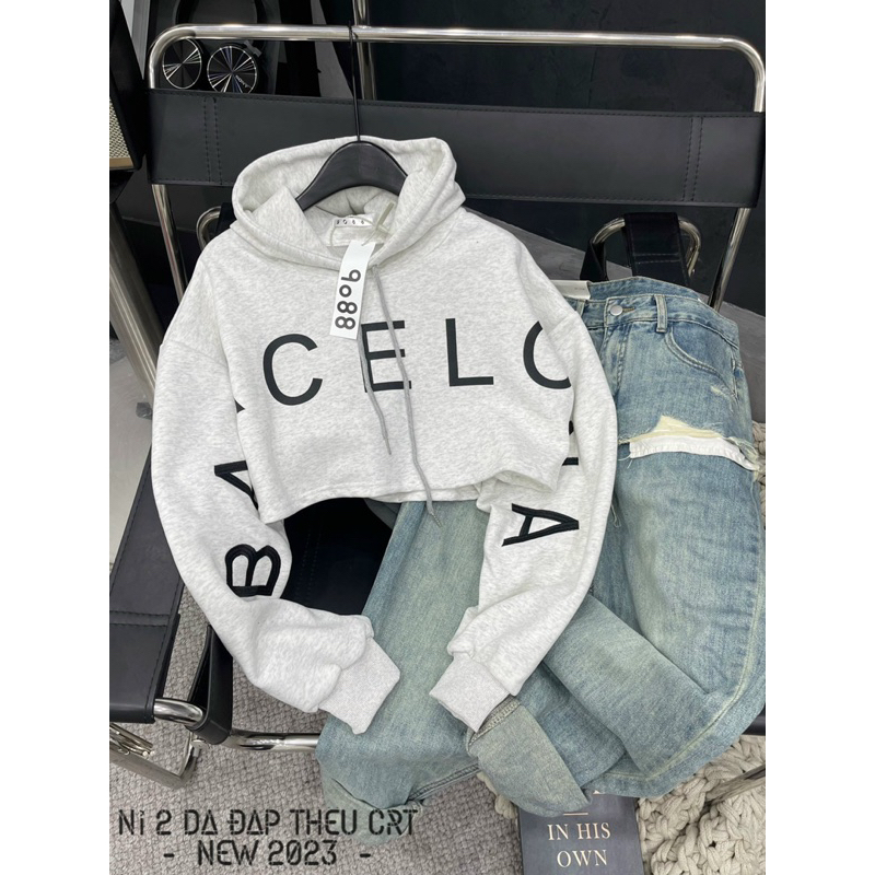Áo Nỉ Hoodies Mũ Croptop Chữ Celo