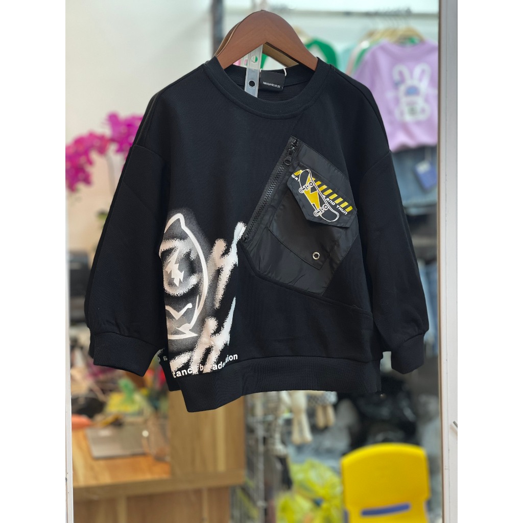 Bộ nỉ đen bé trai 77154  SBN316