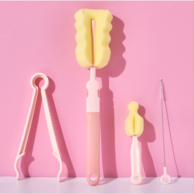 BỘ 4 MÓN DỤNG CỤ VỆ SINH BÌNH SỮA MINKBABY