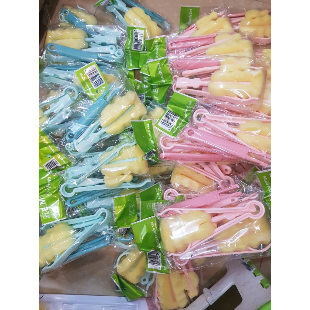 BỘ 4 MÓN DỤNG CỤ VỆ SINH BÌNH SỮA MINKBABY