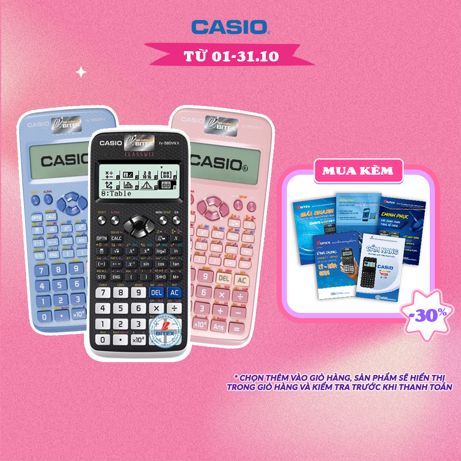 Máy Tính Casio FX-580VN X dành cho học sinh cấp 3 cấp 2 chuyên dụng cho phòng thi dành cho thi đại học và chuyển cấp