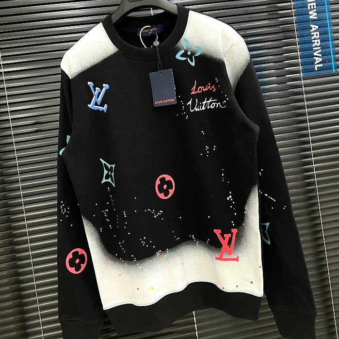 Áo Nỉ Dài Tay Nam Nữ LV Loang Chất Liệu Cotton Mịn Co Dãn - Hot Trens 2023