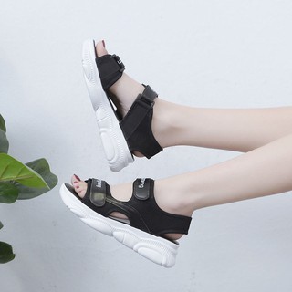 Dép sandal nữ đi học quai ngang đế cao 5cm hình gấu siêu đẹp - Dép quai hậu nữ học sinh quai lưới th