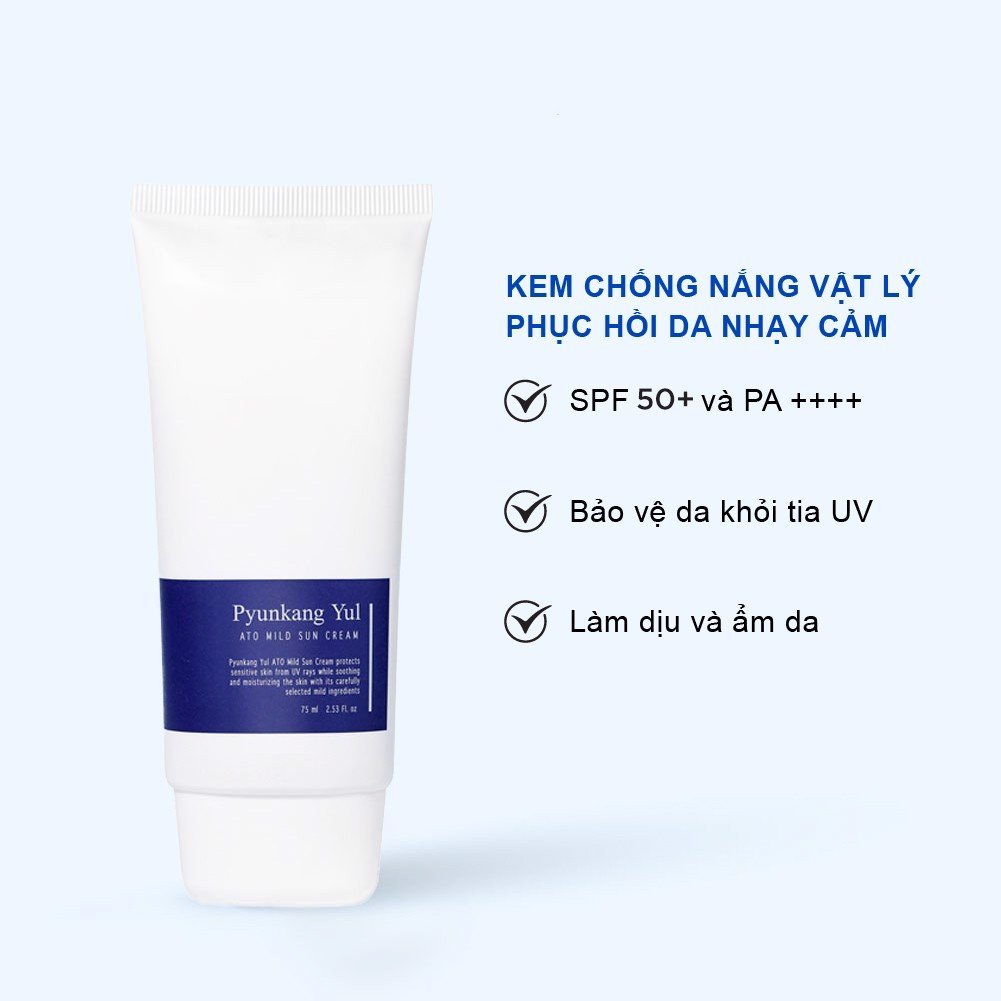 Kem Chống Nắng Cho Da Nhạy Cảm Ato Mild Sun Cream Pyunkang Yul 75ml