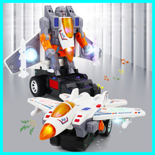 Đồ Chơi Máy Bay Biến Hình Robot Cho Bé Có Nhạc Đèn Led  và Cảm Biến Tránh Chướng Ngại Vật