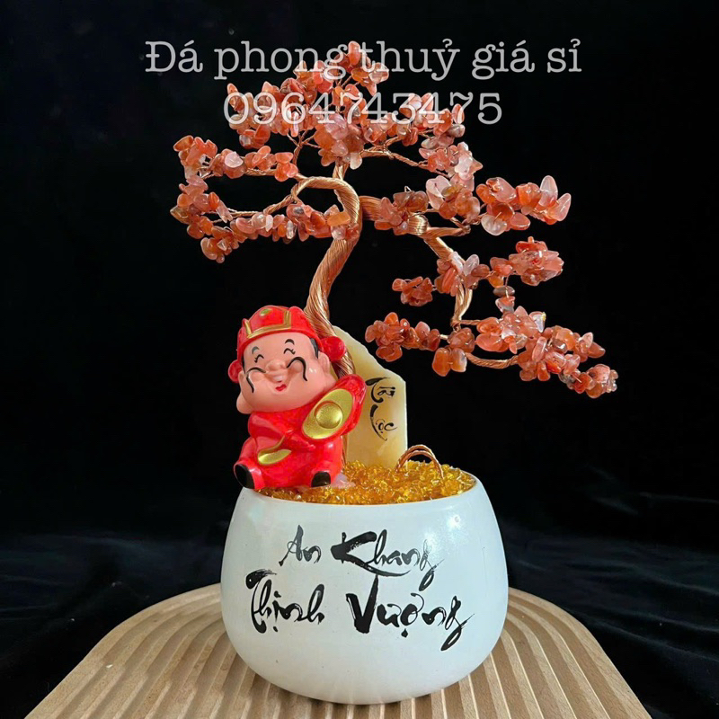 Cây đá phong thủy, cây đá vụn để bàn siêu đẹp - Cao 20cm