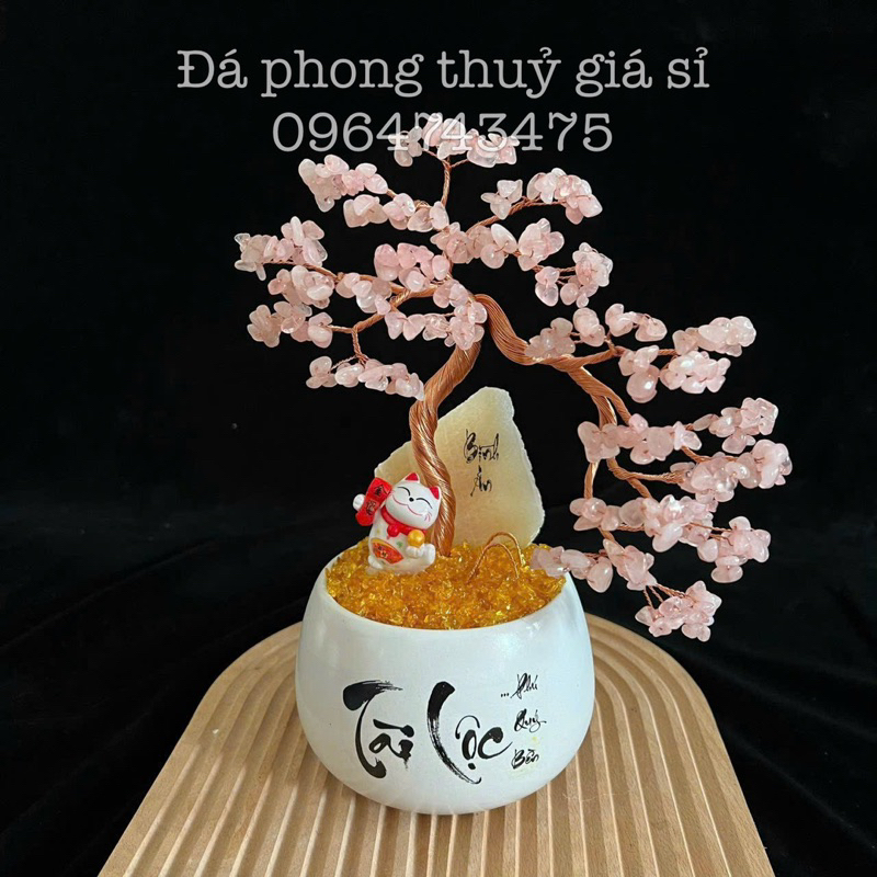 Cây đá phong thủy, cây đá vụn để bàn siêu đẹp - Cao 20cm