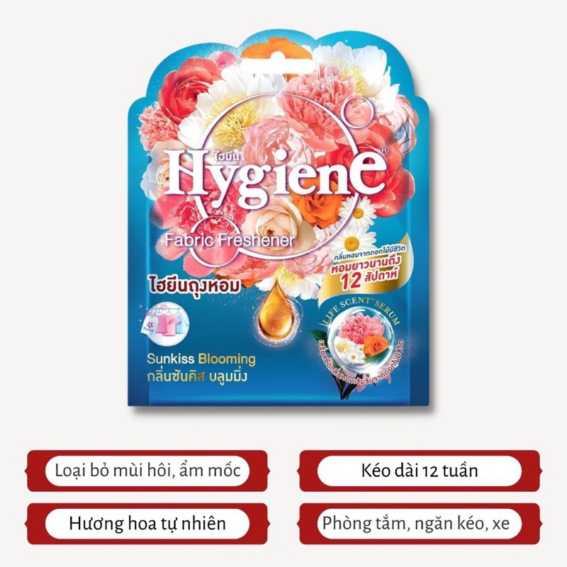 Túi thơm Hygiene 8g nội địa Thái treo tủ quần áo, xe ô tô