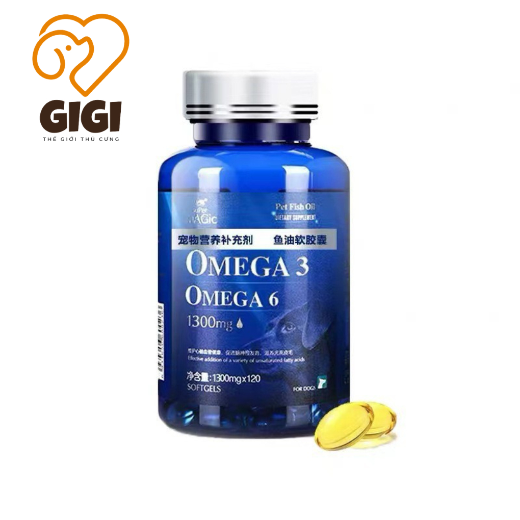 Viên dầu cá dưỡng lông da cho chó mèo Oega-3, Omega-6 Combo 10 viên an toàn cho thú cưng - GiGi Pet Shop