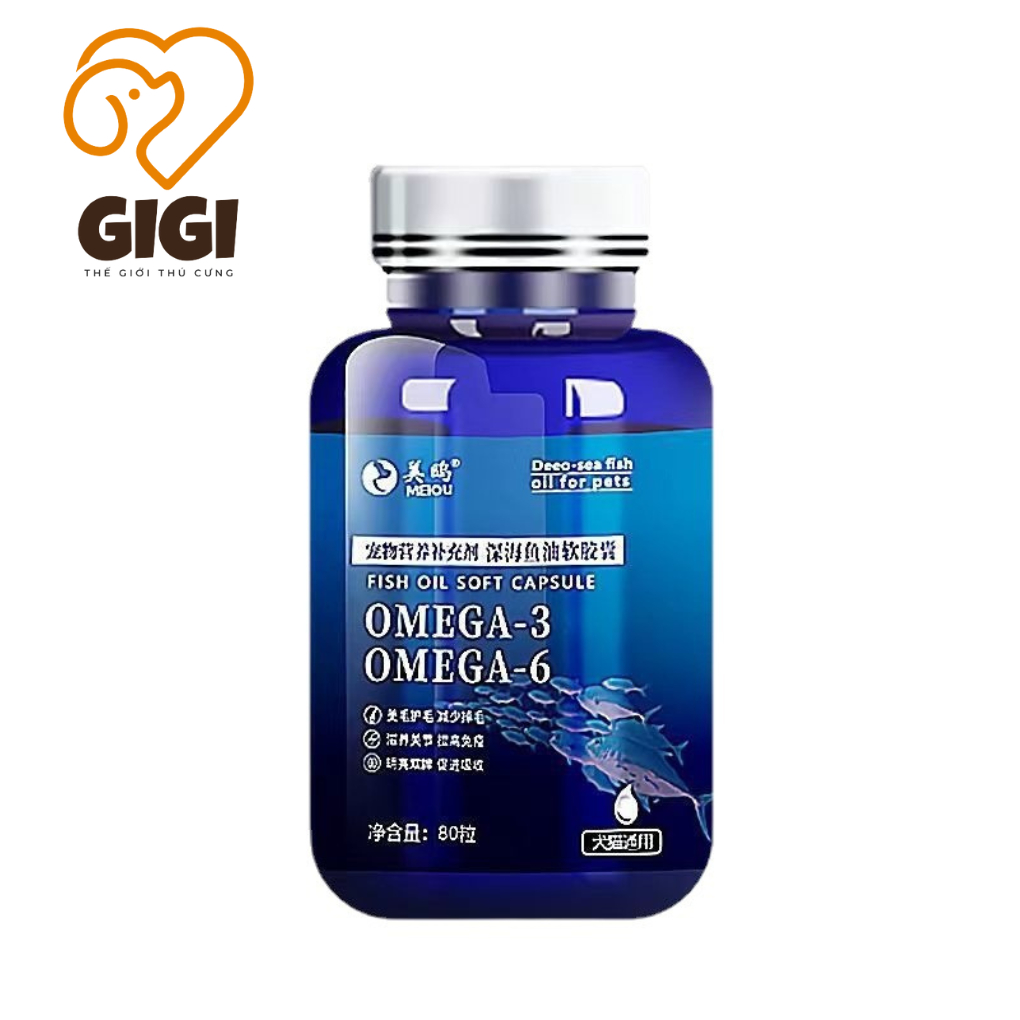 Viên dầu cá dưỡng lông da cho chó mèo Oega-3, Omega-6 Combo 10 viên an toàn cho thú cưng - GiGi Pet Shop