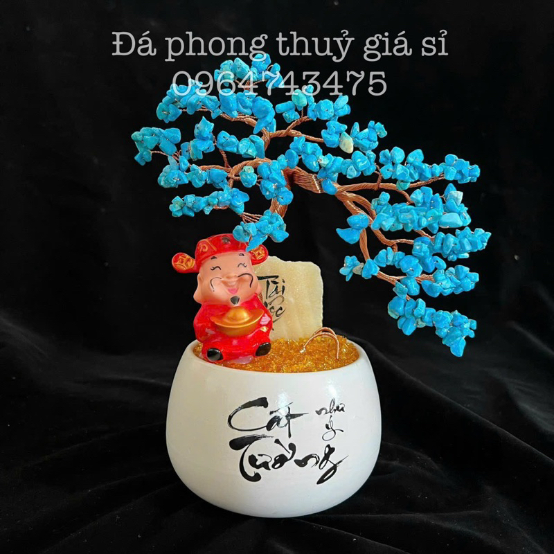 Cây đá phong thủy, cây đá vụn để bàn siêu đẹp - Cao 20cm