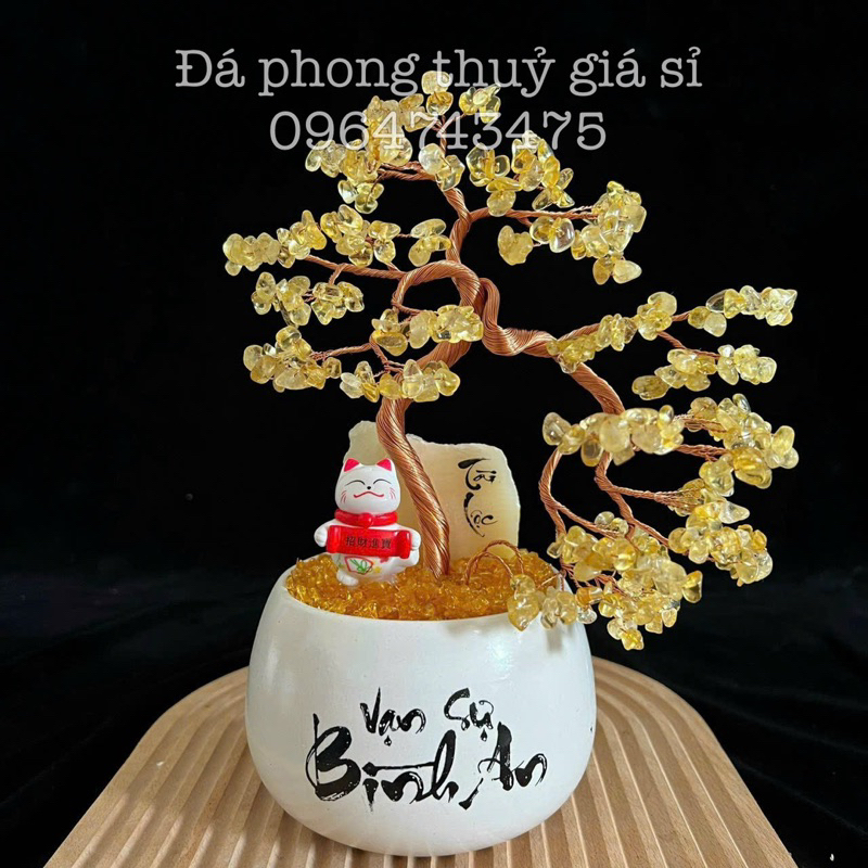 Cây đá phong thủy, cây đá vụn để bàn siêu đẹp - Cao 20cm