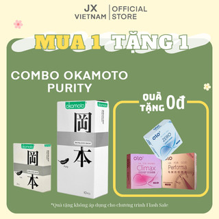 Bao Cao Su Okamoto SKINLESS SKIN PURITY, Nhật Bản, Hộp 10 bao, Siêu mỏng, trắng bóng mềm mại, Hàng xịn.
