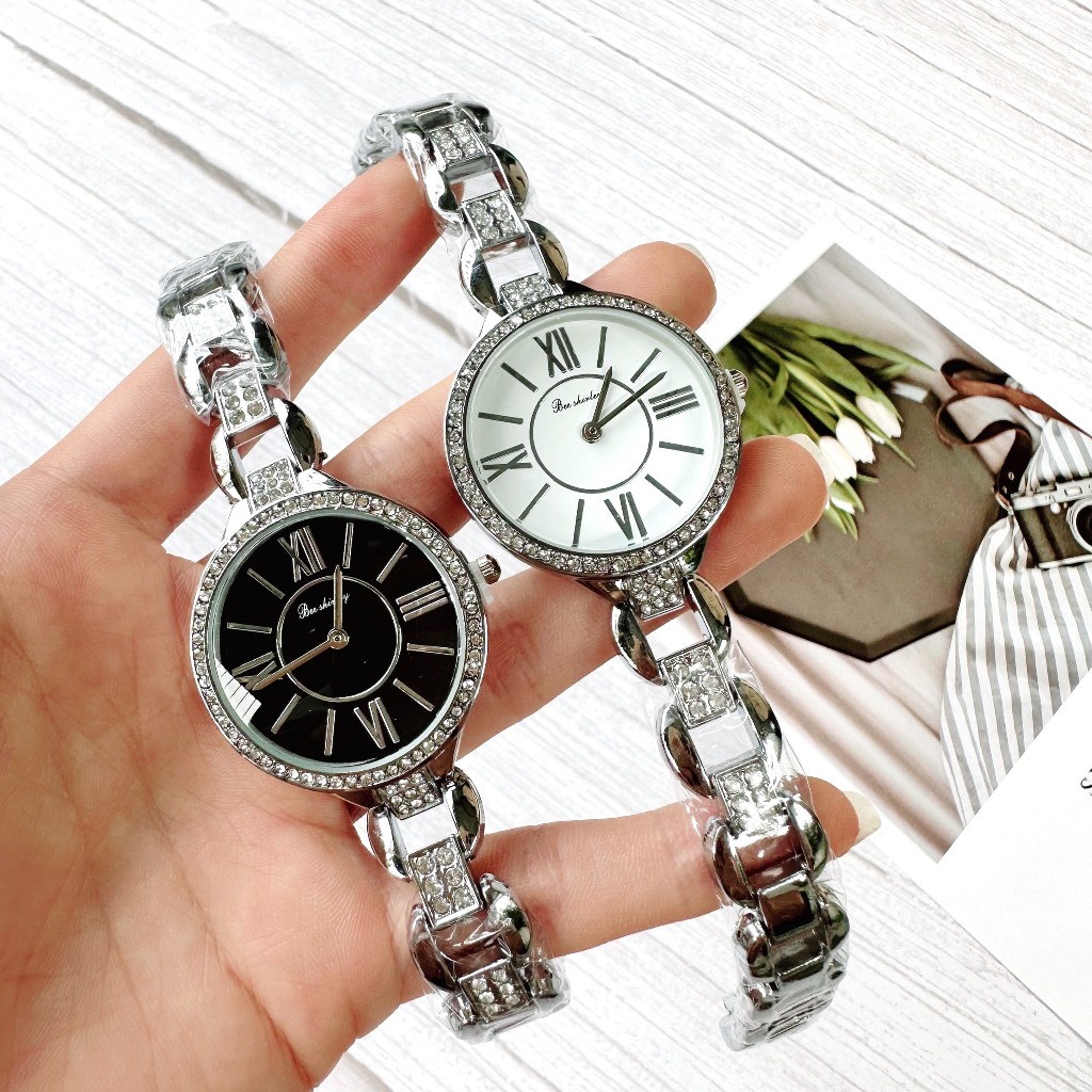Đồng hồ Bee Shirley nữ mặt tròn dây thép đáng yêu cho các bạn nữ, size mặt 35mm, bảo hành 12 tháng