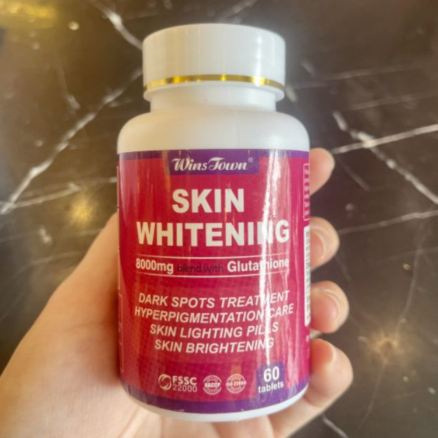 Viên Uống Trắng Da Skin Whitening Glutathione 8000mg - Giảm Nám Tàn Nhang, Da Sáng Bật Tông