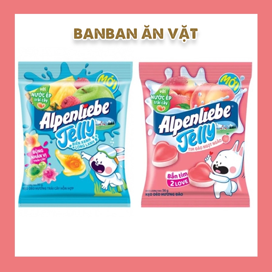 Kẹo Dẻo Nhân Trái Cây Alpenliebe Jelly Biển Xanh - Đào Tim 24G