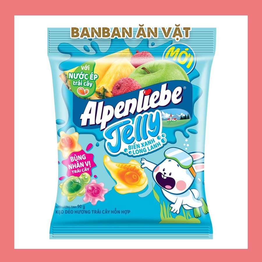 Kẹo Dẻo Nhân Trái Cây Alpenliebe Jelly Biển Xanh - Đào Tim 24G