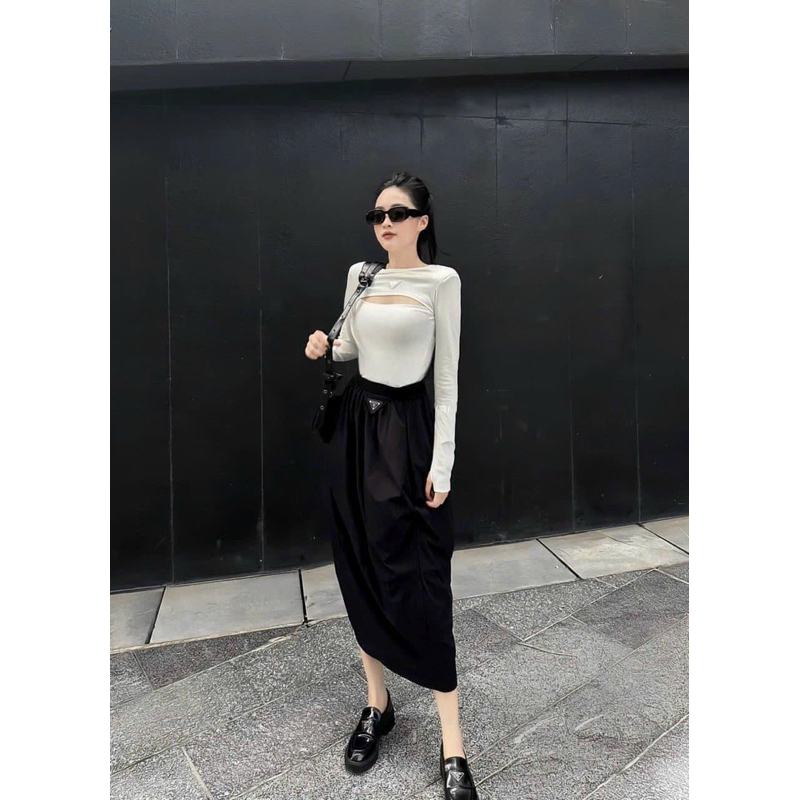 ÁO THUN TĂM ZIP ĐỆM VAI KHOÉT NGỰC PADA TAY DÀI MS11379