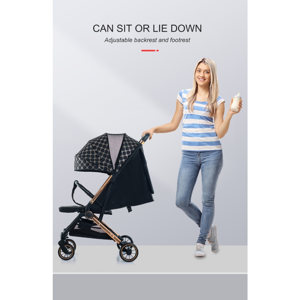 Xe đẩy du lịch gấp gọn cho bé BABY F188 từ sơ sinh đến 3 tuổi siêu gọn và nhẹ chỉ 5,7kg, thích hợp đi máy bay, siêu thị