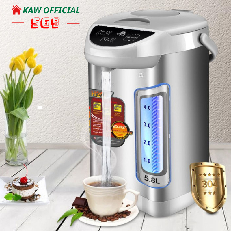 Bình Thủy Điện Đun Nước Nóng 5.8L- 6.8L Kaw công suất 750W, Công Nghệ Nhật Bản - Bình Đun Nước Siêu Tốc, Tiết kiệm điện