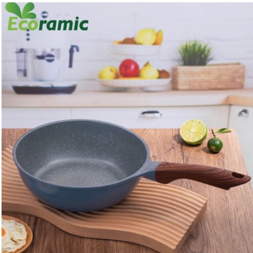Chảo chống dính sâu lòng vân đá cao cấp Ecoramic dùng được mọi bếp  22cm / 24cm / 26cm / 28cm / 30cm / 32cm