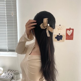 Cột tóc nơ đính hạt đơn giản nữ tính Modleaf Glory tie Hàn Quốc