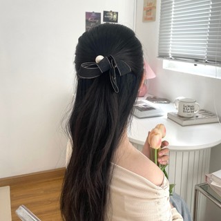 Cột tóc nơ đính hạt đơn giản nữ tính Modleaf Glory tie Hàn Quốc