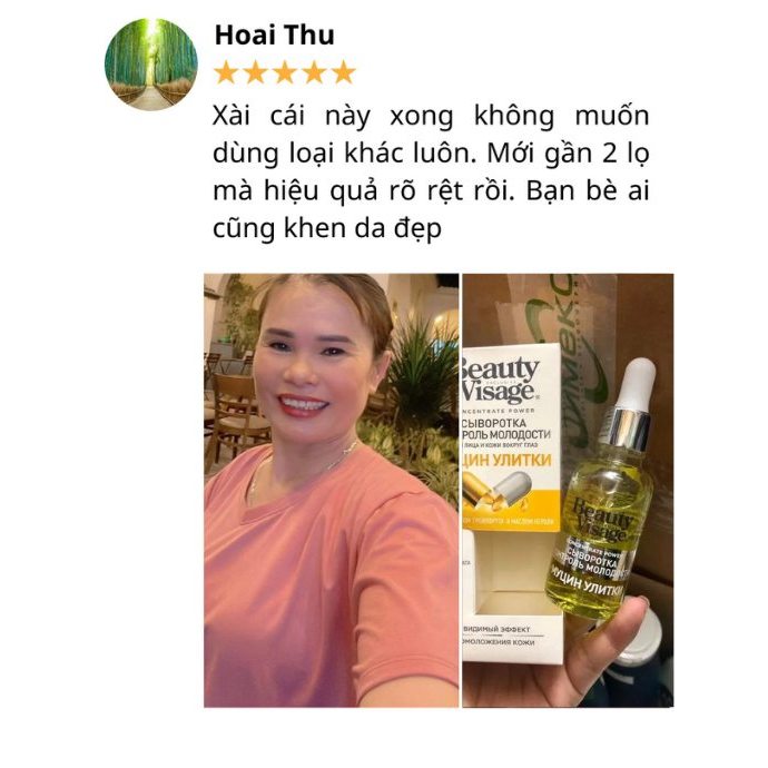 Serum Beauty Visage ốc sên tái tạo, trẻ hóa làn da, dành cho mặt và vùng da quanh mắt