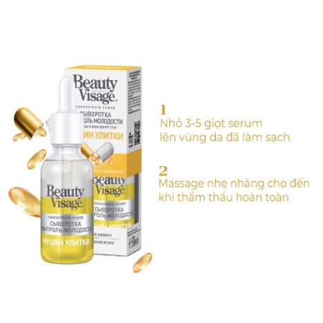 Serum Beauty Visage ốc sên tái tạo, trẻ hóa làn da, dành cho mặt và vùng da quanh mắt
