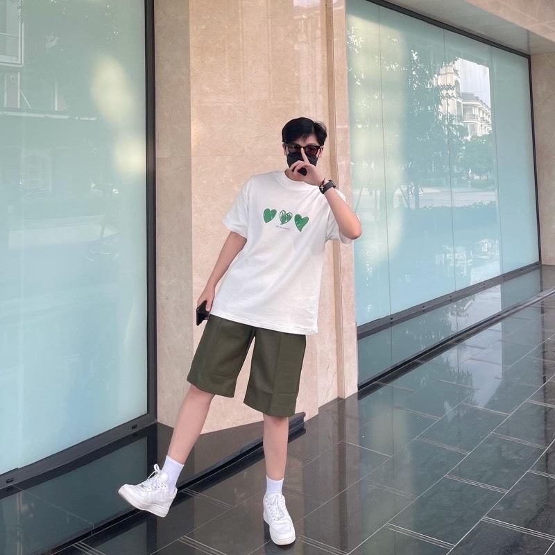 Áo đôi với người yêu, áo cặp nam nữ đồ đôi in hình trái tim màu xanh  chất cotton thoáng mát