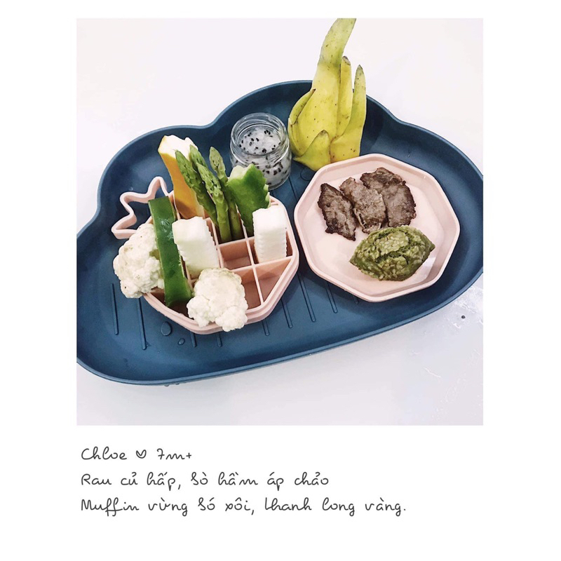 Khay ăn dặm hình đám mây, đựng chén đĩa cho bé