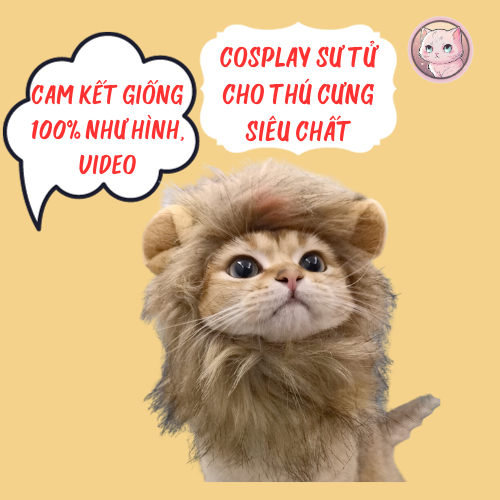 Mũ Sư Tử cosplay đáng yêu cho chó mèo siêu đẹp ( tặng súp thưởng khi mua 2 chiếc )