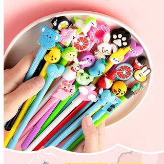 Set 20 cây bút gel hình thú mực xanh, tím kèm túi zip