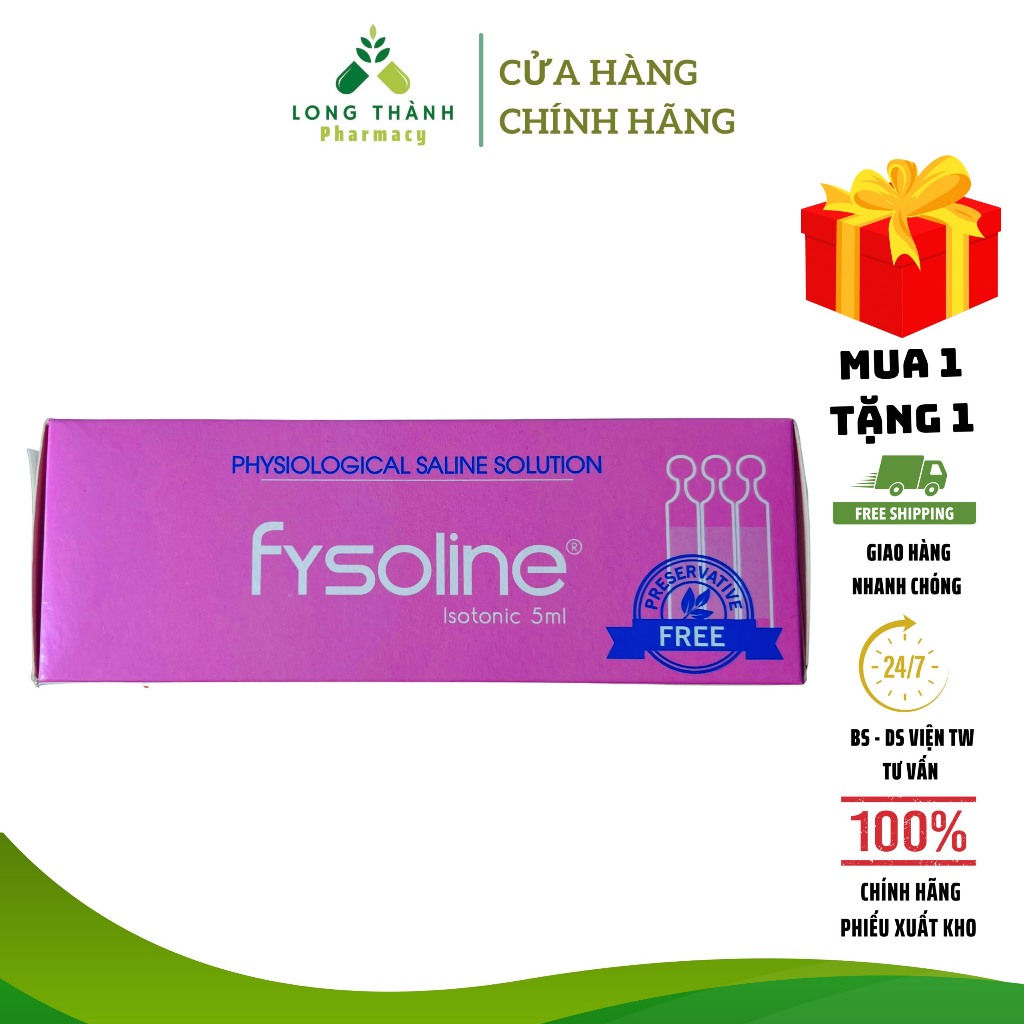 Nước muối sinh lý Pháp Gifrer Fysoline hồng - Vệ sinh mắt, mũi, răng miệng cho bé
