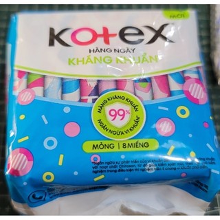 Bộ 8 Gói BVS Hằng Ngày Kotex Kháng Khuẩn (8 Miếng / Bịch)