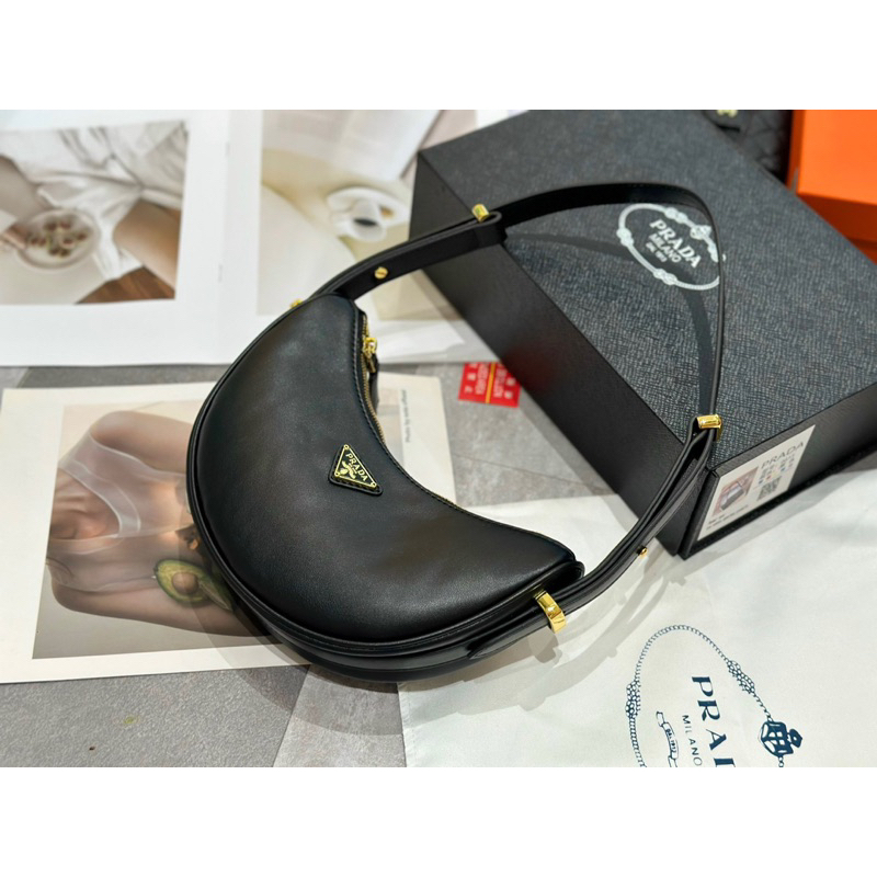 Túi kẹp nách Pra Arqué leather shoulder bag da siêu mềm  size 22.5cm Fullbox , túi vải