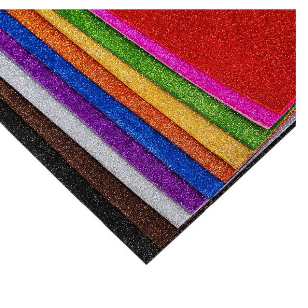 Tập 10 xốp nhũ kim tuyến kích thước A4 trang trí, làm đồ handmade