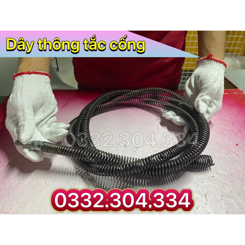 Dây thông cống lò xo dùng máy khoan dài 2,5m ( sử dụng cho máy khoan vít )