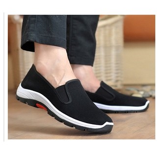 [SIÊU ÊM CHÂN] Giày slip on nam vải trơn SM028 mềm, thoáng mát, đế cao su dẻo đàn hồi tốt, đi nhiều