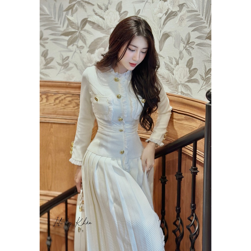 Đầm dạ 7 cúc sang chảnh