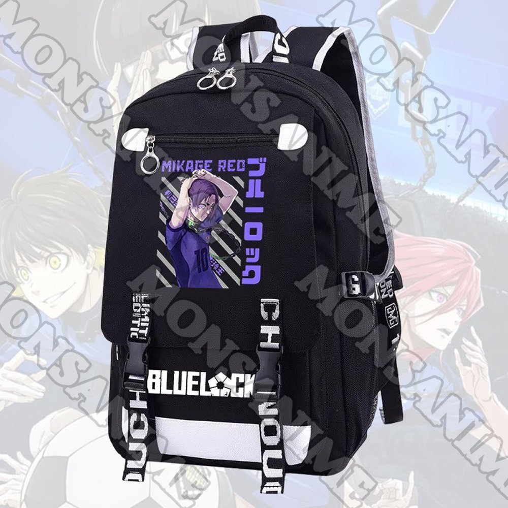 Balo nam nữ in hình BLUE LOCK ver GẠCH CHÉO anime chibi cặp sách đi học tiện lợi thời trang