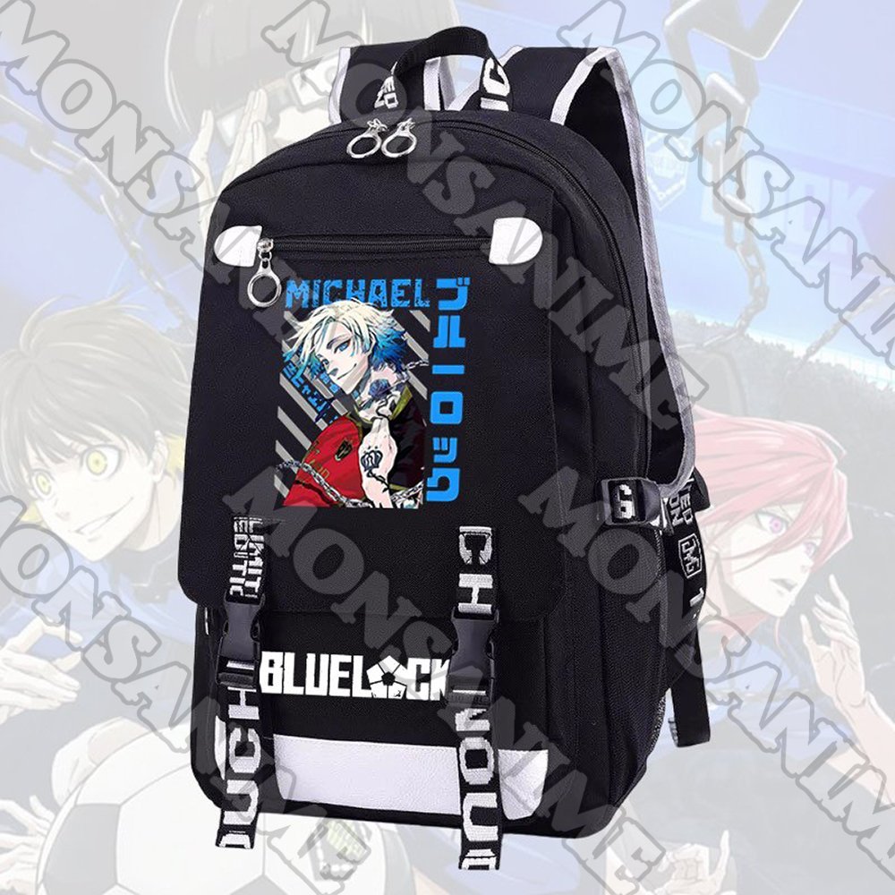 Balo nam nữ in hình BLUE LOCK ver GẠCH CHÉO anime chibi cặp sách đi học tiện lợi thời trang
