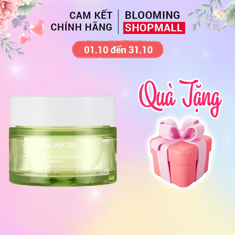 Kem Dưỡng Ẩm Làm Dịu Da, Săn Chắc Tràm Trà Tenzero Tea Tree Clearing Water Cream 50g