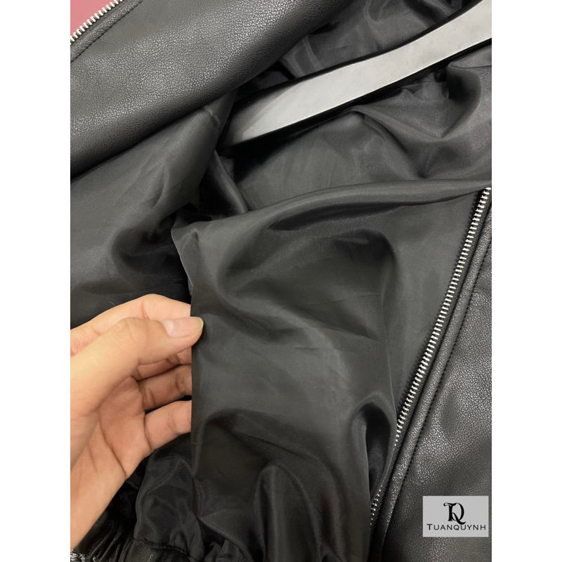 Áo Khoác Da Adidas Chun Eo Dáng Ngắn • Melanie Boutique