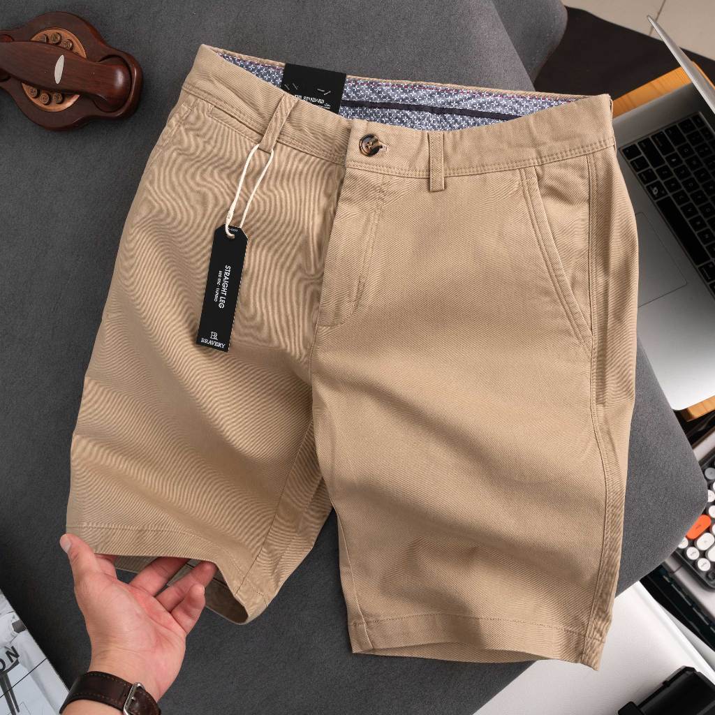 Quần short nam, Quần short kaki nam Cao Cấp màu xanh, bò, nâu, đô mềm mịn dày dặn, form regular fit - Bravery