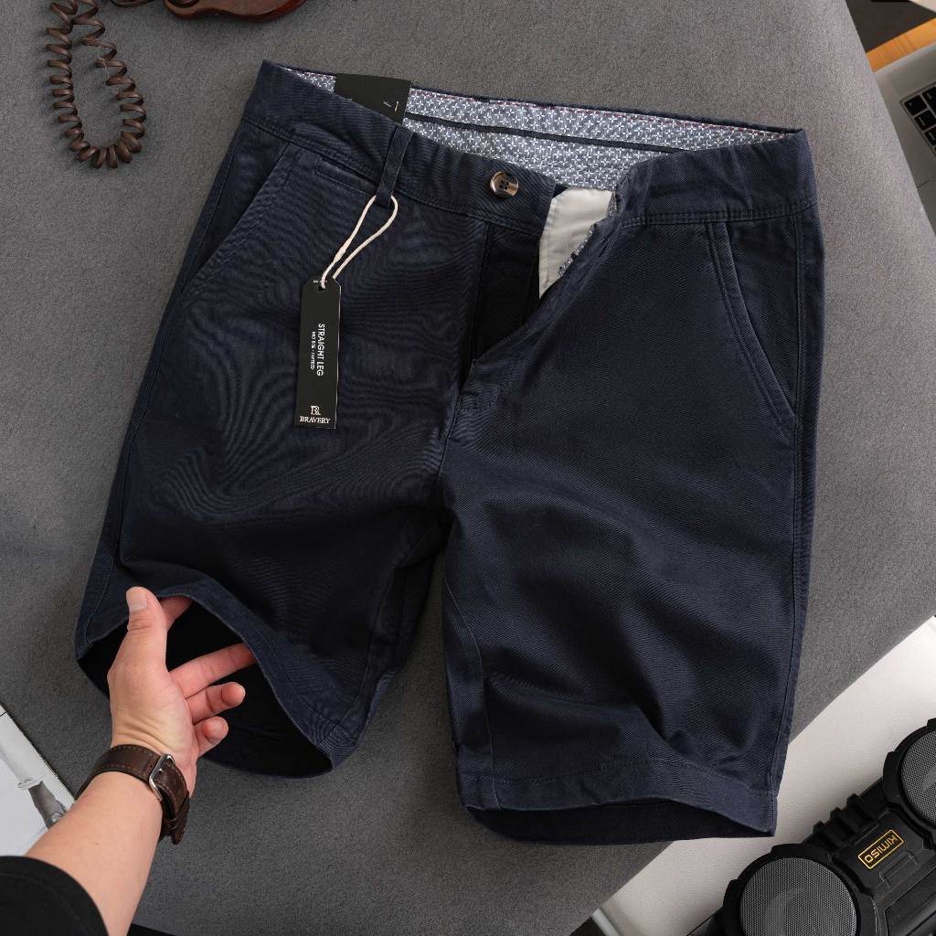 Quần short nam, Quần short kaki nam Cao Cấp màu xanh, bò, nâu, đô mềm mịn dày dặn, form regular fit - Bravery