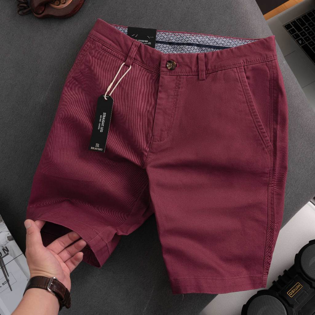 Quần short nam, Quần short kaki nam Cao Cấp màu xanh, bò, nâu, đô mềm mịn dày dặn, form regular fit - Bravery