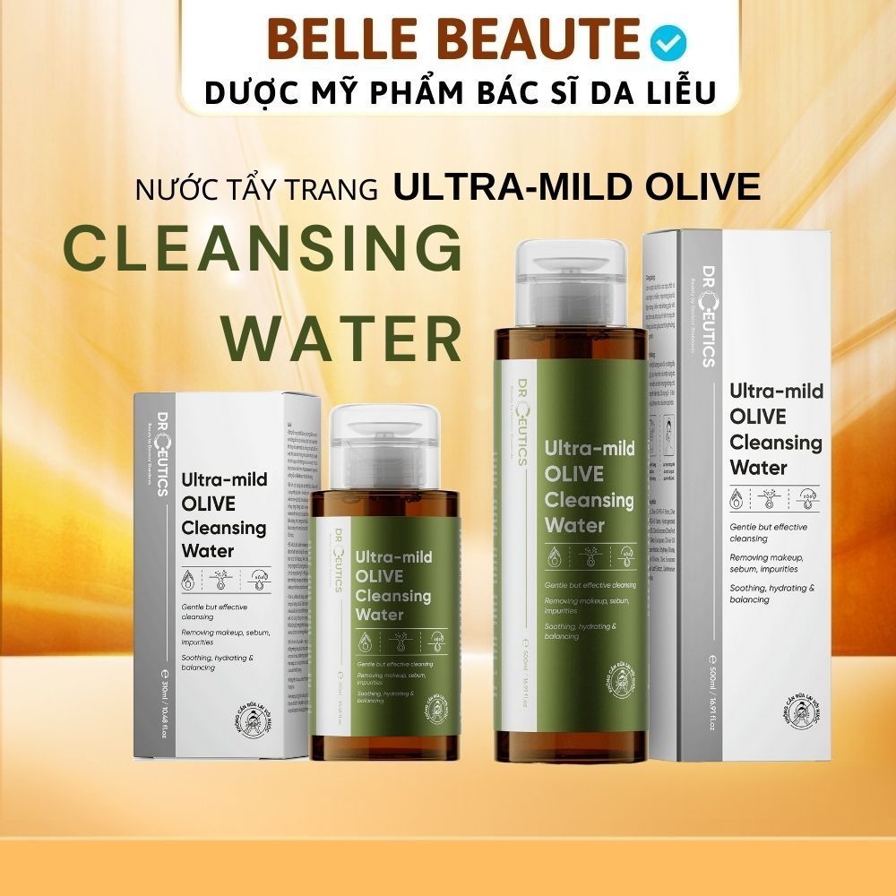 Nước Tẩy Trang DrCeutics Ultra Mild Olive Cleansing Water Làm Sạch Dịu Da 310ml/500ml